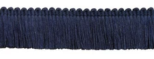 Navy Blue 1.25" Brush Fringe Trim Evening Sky [By The Yard]