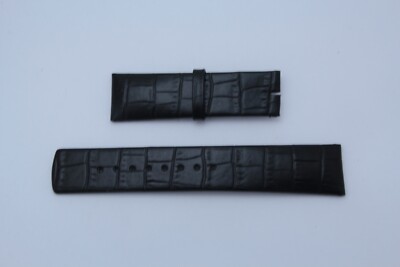 Calvin Klein Black Genuine Leather 22mm x 20mm Watch Band