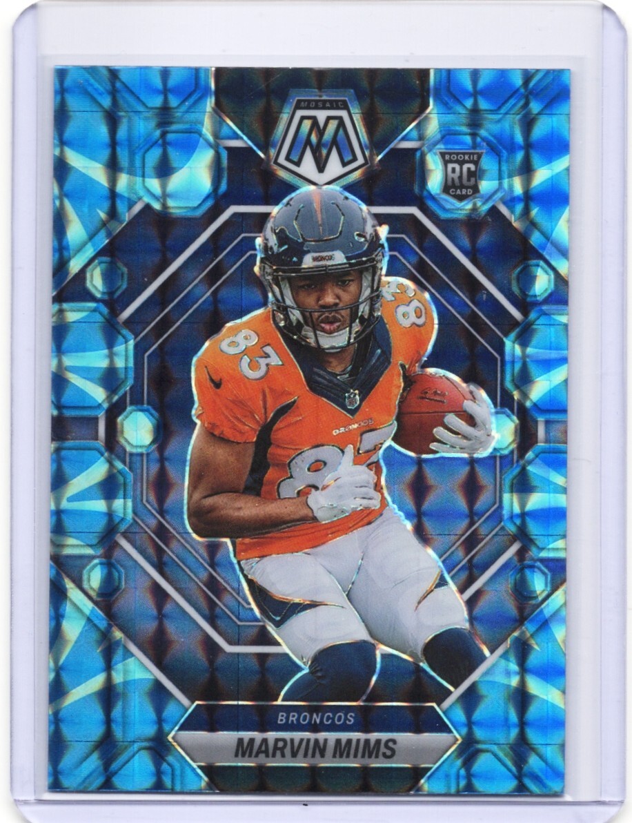 Marvin Mims 2023 Panini Mosaic - Rookies #346 Reactive Blue Mosaic Prizm (RC)