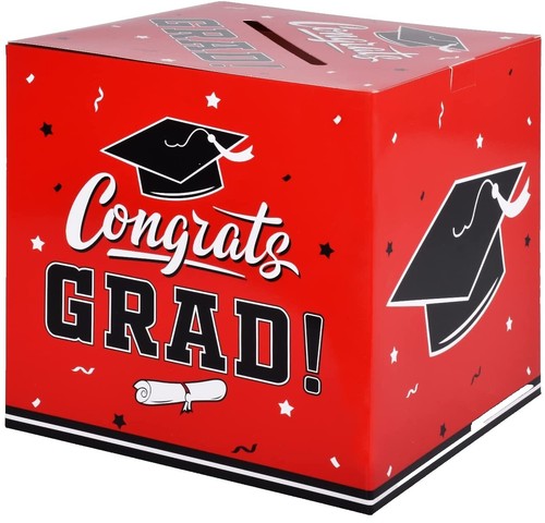 Red Grad Box: The Ultimate Graduation Party Kit with Decorations, Gifts,  Cards, | eBay