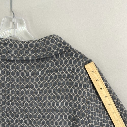Talbots Pure Merino Wool Rolled Neck Sweater Top Size Large Gray Geometric - Picture 9 of 12