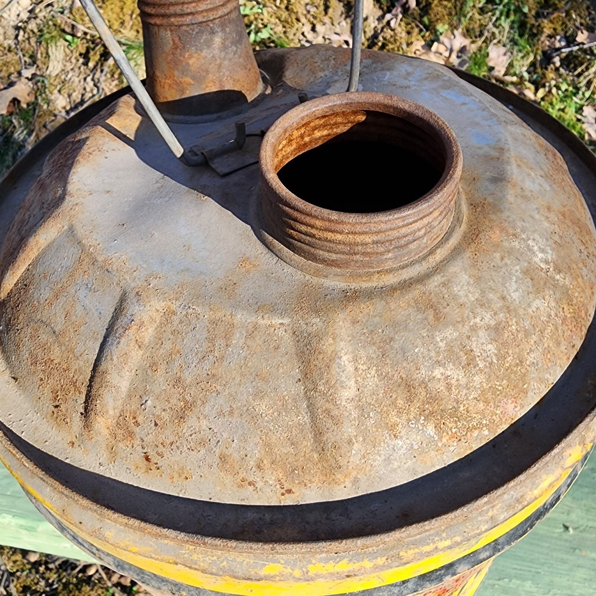 VINTAGE 5 GALLON PENNZOIL MOTOR OIL CAN Wood Handle 15 x 11 OLD