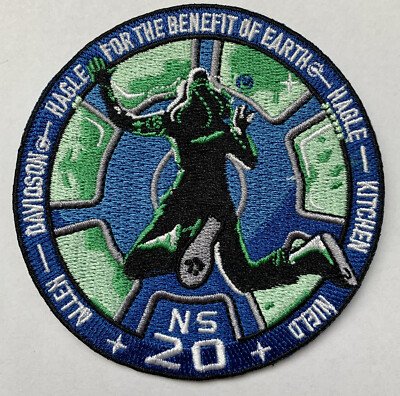Original Blue Origin NS20 For The Benefit Of Humanity Mission Patch Bezos 3.5 