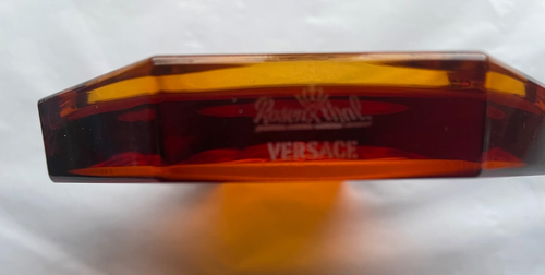 Rosenthal Versace Glass Coaster Amber Colour Brand New Boxed Wine Drinks Medusa - Picture 7 of 12