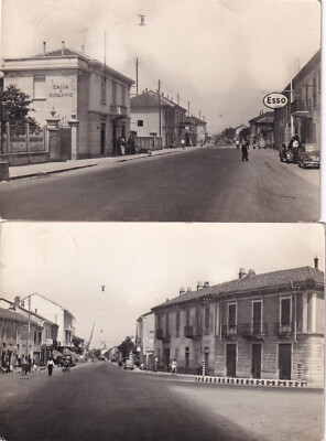 C17347-(PIEDMONT), 2 POSTCARDS OF SPINETTA: JUNCTION AND VIA GENOA; SIGN ''ESSO'', '56