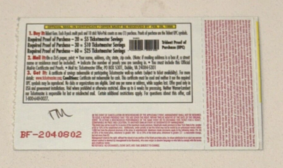 Lollapalooza Music Festival Ticket Stub Darien Lake PAC Snoop Dogg