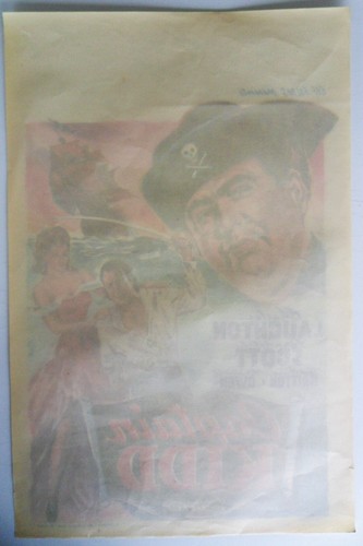 Superbe affiche de cinéma Captain KIDD Randolph SCOTT et Charles LAUGHTON - Photo 2/2