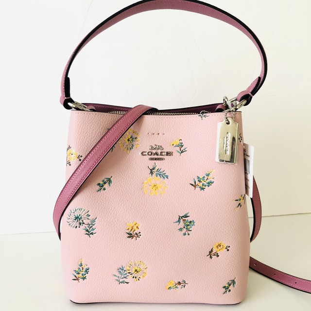 Coach Small Town Bucket Bag Floral Dandelion Leather Crossbody Charlie NWT $398 | eBay