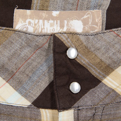 O'Neill Madras Shorts Cotton Pearl Snaps Hot Pants Lightweight Plaid Women Small - Picture 5 of 10