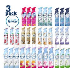 3PACK Febreze Air Mist Air Freshener Eliminates Odours Spray 300ml Select Scents
