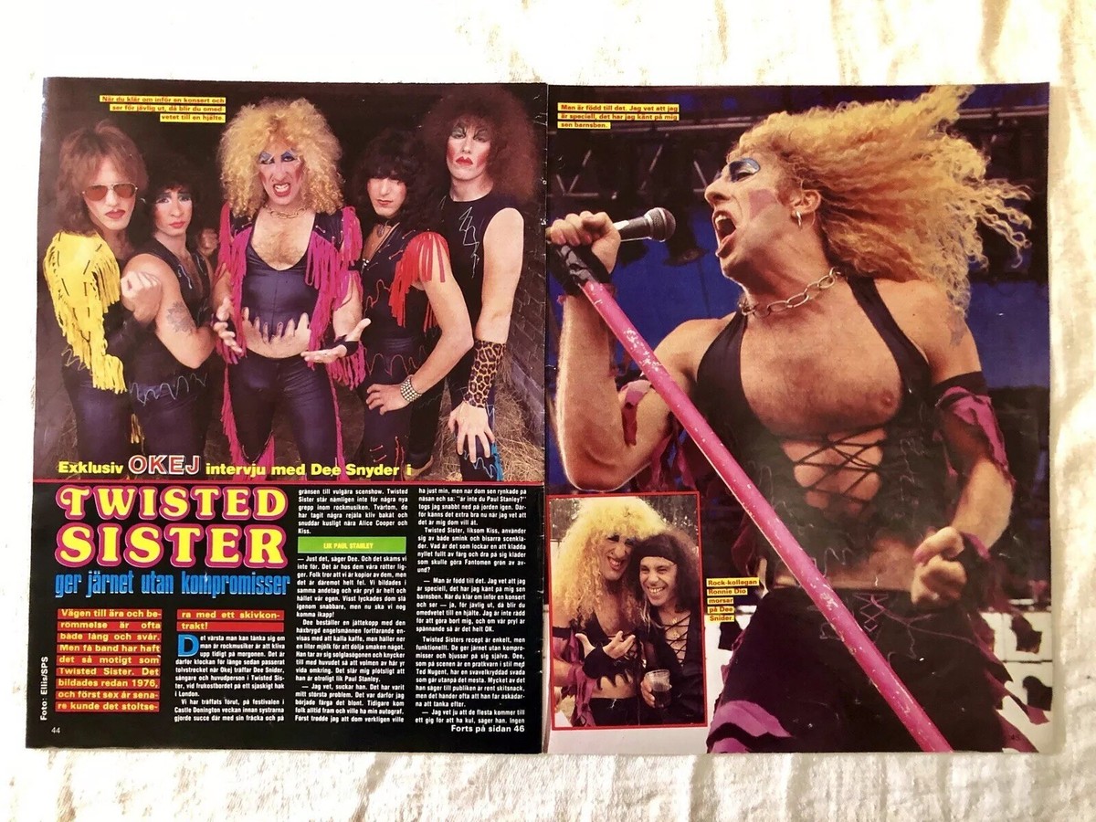 TWISTED SISTER 1983 DEE SNIDER Clipping Poster Swedish magazine