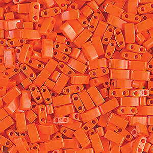 Opaque Orange Miyuki Tila Seed Beads - Half Cut (TLH406-TB)