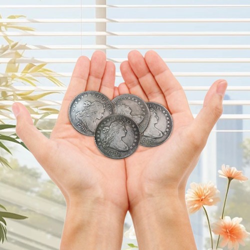 Moneda de recuerdo de dólar americano Liberty 1795 2 piezas para colección y regalos - Imagen 4 de 11