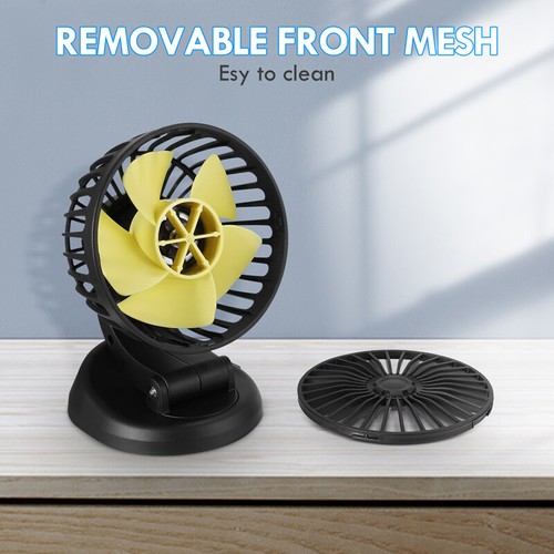 12V Car Dual Head Fan Portable Vehicle Truck 360° Rotatable Auto Cooler Air Fan - Picture 43 of 60