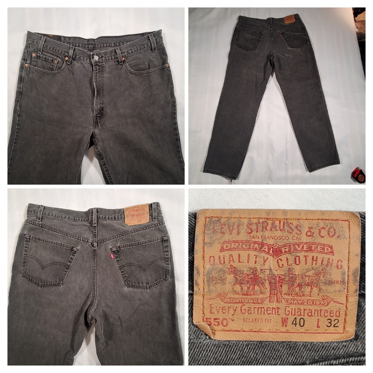 VINTAGE Levi's 550~40x32 BLACK Every Garment Guaranteed VINTAGE Levi's 550~40x32 BLACK Every Garment Guaranteed