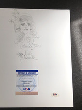 Dale Messick Signed Autograph 9x12 Pencil Art Sketch of Brenda Starr w PSA/DNA