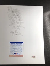 Dale Messick Signed Autograph 9x12 Pencil Art Sketch of Brenda Starr w PSA/DNA