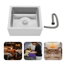 22"L*19"W *11.22"H Stainless Steel Mop Sink Utility Floor Mount Mop Basin Silver