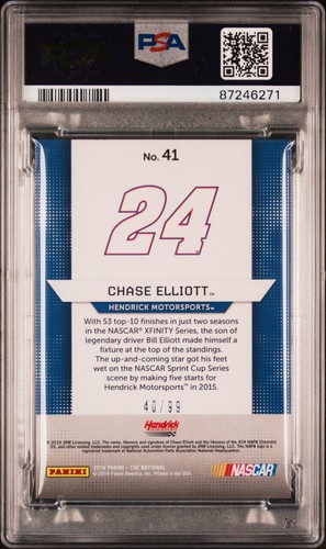 2016 Chase Elliott RC PSA 8 -RARE Serial #/99 Rookie - Picture 2 of 2