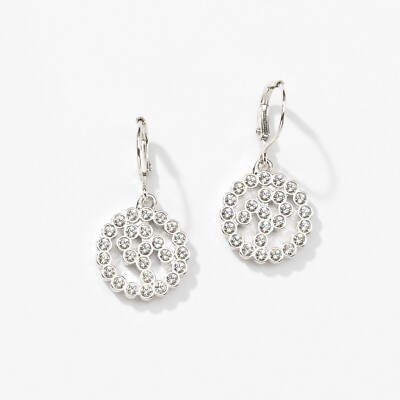Touchstone Crystal by Swarovski SWIRL Earrings Clear Crystals Rhodium Plating