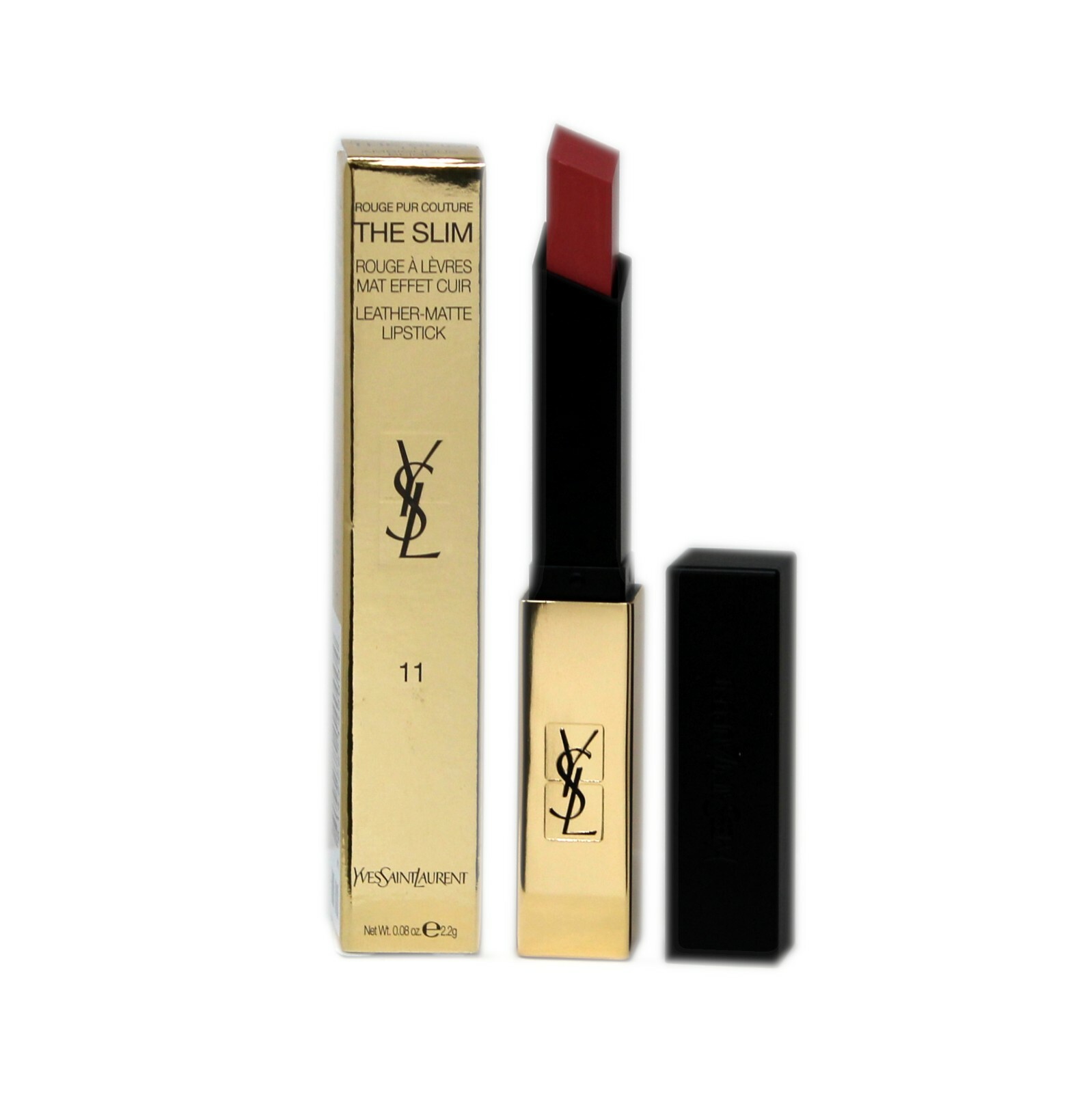 YSL ROUGE PUR COUTURE THE SLIM LEATHER-МАТОВАЯ ГУБНАЯ ПОМАДА, 2,2 г, 11 ОТТЕНКОВ БЕЖЕВОГО