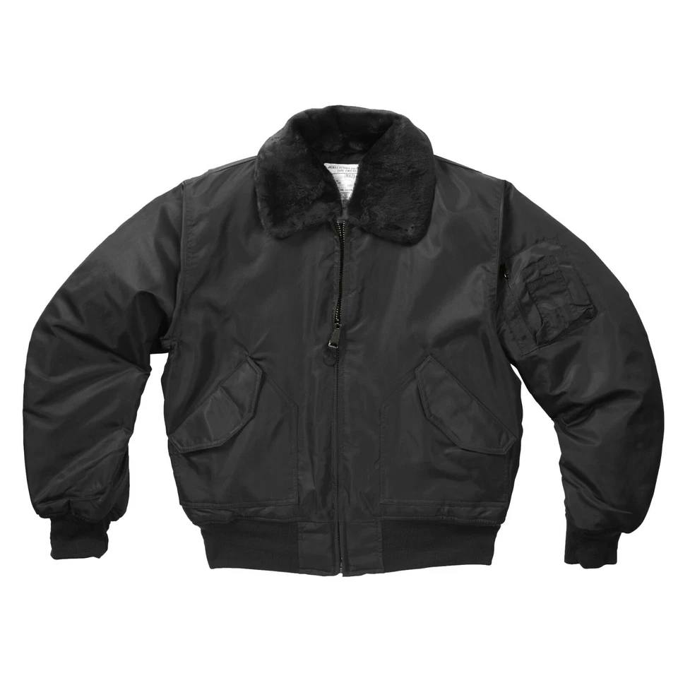 Flight Jacket MA2 Army Security CWU Flying Air Force Fur Collar Padded Bomber - Image 3 of 4