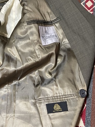 AQUASCUTUM London Regent Double Breasted Blazer Wool Brown USA Made Size 44R T8 - Picture 7 of 10