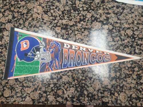 Vintage 90s Wincraft Denver Broncos NFL Football Pennant  Retro Helmet - Picture 1 of 6