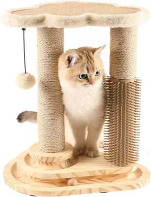 Made4Pets Cat Scratching Post, Cat Self Groomer for Indoor Cats, Cloud Soft for