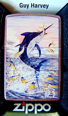 Original Zippo Feuerzeug Panama Black Ocean Guy Harvey schwarzer SchwertfischNEU