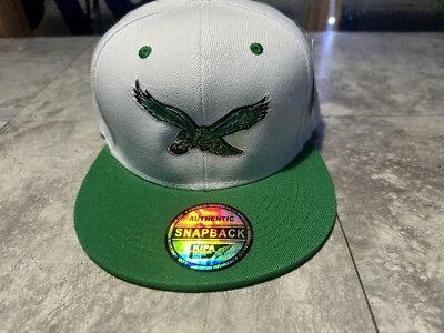 NWT Kipa Throwback Philadelphia Eagles White/ Kelly Green SnapBack Hat Cap