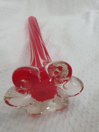 Vintage Ruby Red Twisted Art Glass Elephant Foot Bud Vase 28.5cm Italy - Picture 4 of 12