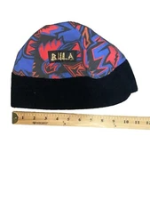 Skula Skully Cap One Size Fits All Made In USA Red Orange Blue Neon Colors Vtg 