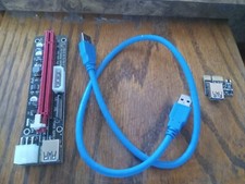 6-PCI-E 1x to 16x Powered USB3.0 GPU Riser Extender Adapter Card PCIE SATA Molex