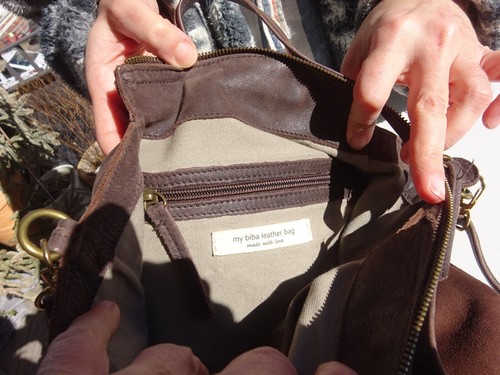 BIBA BARCELONA Dam Luxus Tragetasche Schultertasche Ziegenleder Braun Italy Neuw - Bild 15 von 17