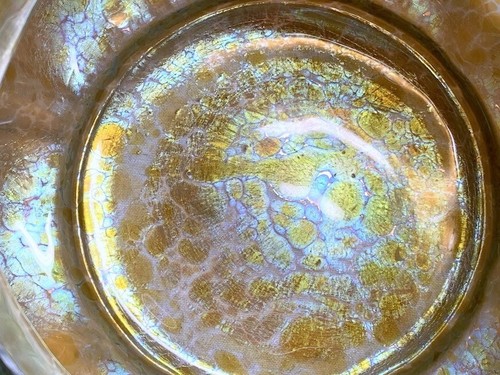 LOETZ, CANDIA (GOLD) PAPILLON LARGE GOLD ORGANIC GOURD VASE GOLD BUTTERFLY WINGS - Picture 10 of 11