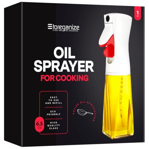 Olive Oil Sprayer For Cooking - Glass 6.5oz Olive Oil Spray Bottle For Oil Po...