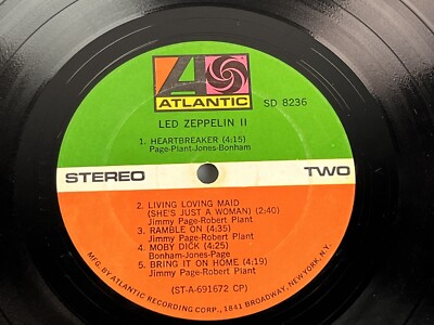 LED ZEPPELIN II 1969 Vinyl LP Original Atlantic Records SD 8236