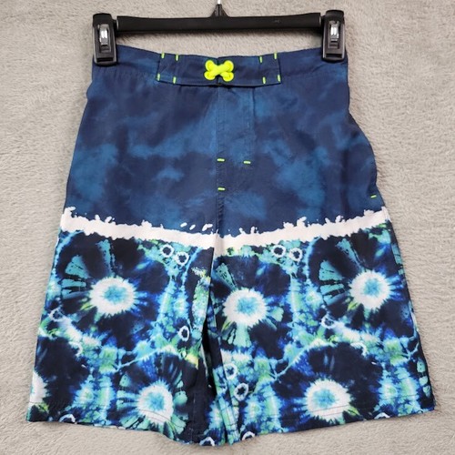 Wonder Nation Boys Swim Trunks - Size L (10-12) Blue Tie Dye