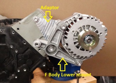 LS1 high Mount Alternator Bracket Relocation Engine Billet