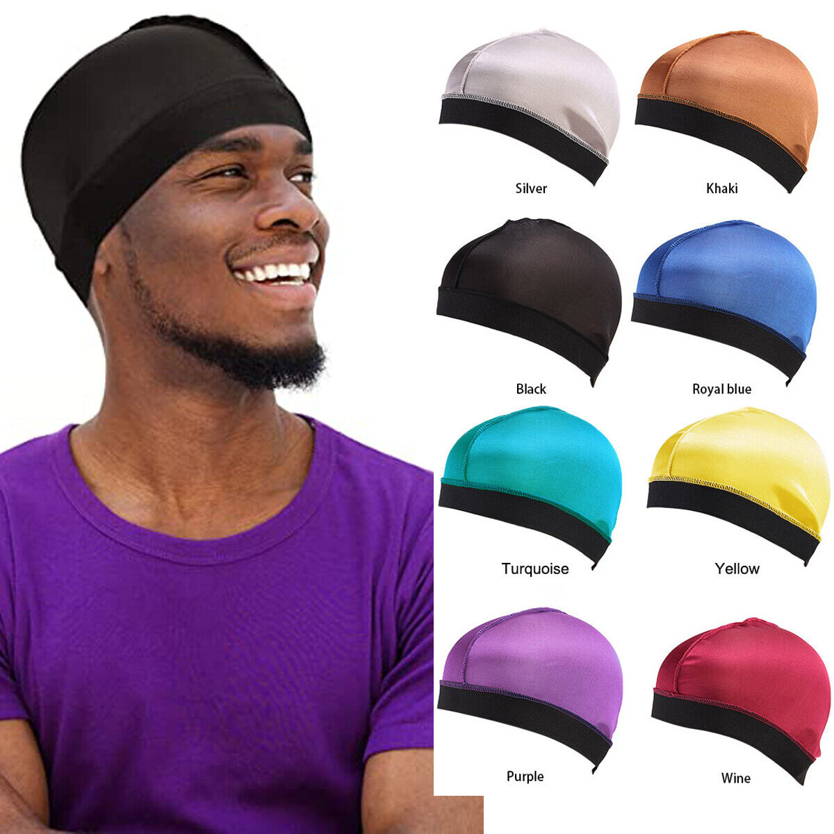 Elastic Silky Durag for Men Women 360 Waves Doo Rags Wave Caps Doorag Stain  Caps