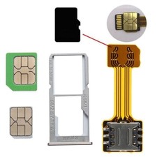 Hybrid Dual SIM Card Adapter Micro SD Nano SIM Extension Adapter für Android NEU