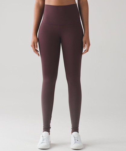 Lululemon Wunder Under Pant (Hi-Rise) (Ombre)Ombre Black Cherry Sz 2 | eBay
