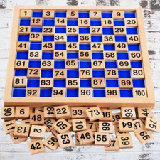 CICITOYWO Wooden Hundred Board Montessori Math Counting Toys, 1 - 100 Numbers