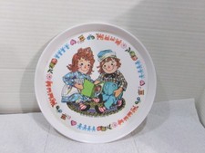 Vintage Baby Plate Raggedy Ann  Raggedy Andy Melamine Oneida