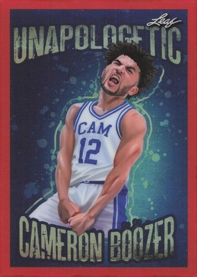 2026 Leaf Metallic Imaginations Cameron Boozer Unapologetic Red #/199