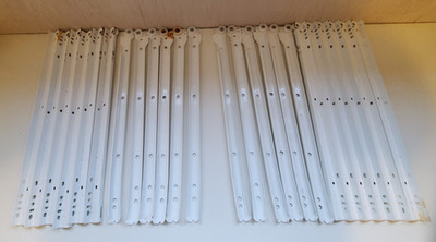 6 x SÄTZE WEISSMETALL ROLLENBODEN FIX SCHUBLADENKUFEN 400 mm.