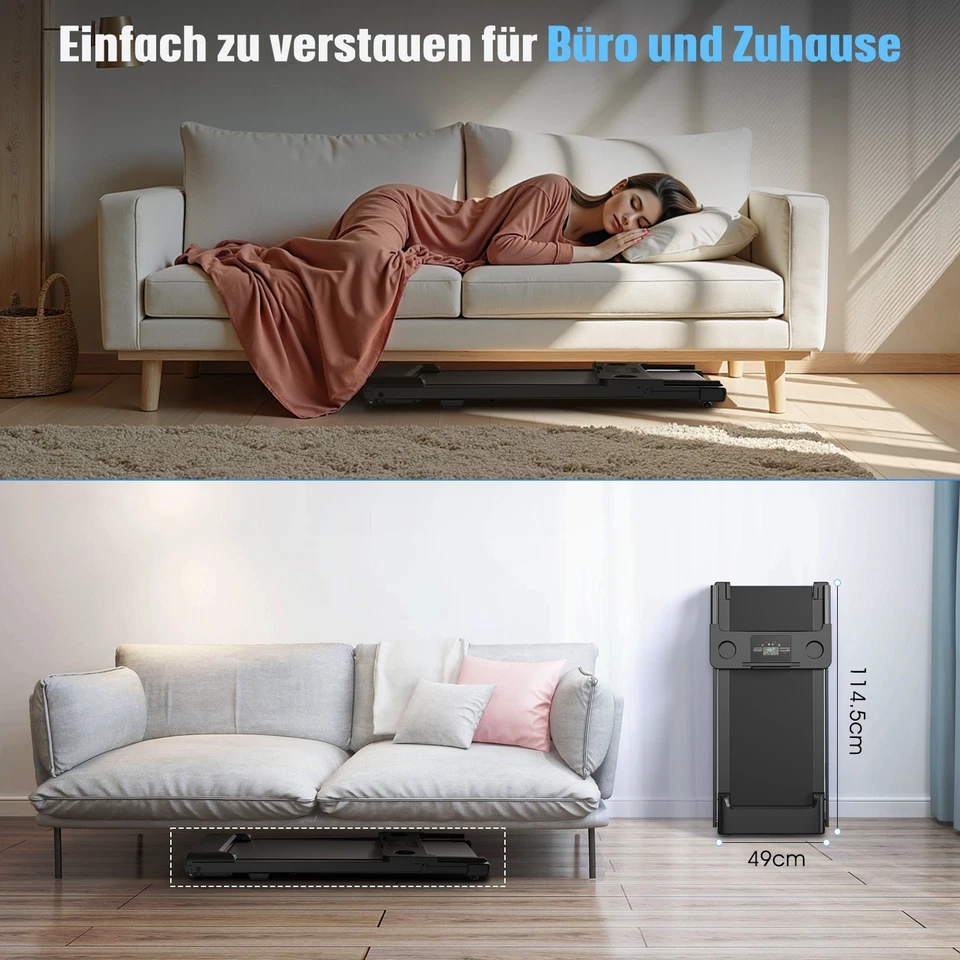 Treadmill for home folding with handrail 2PS, 1-12km/h, 150 kg, for Hlawzgaaovfz - Image 4 of 4