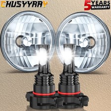 2024 New Clear Lens Fog Light Kit W White Smd Led Bulbs For 14-19 Gmc Sierra