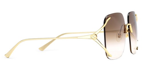 Gucci GG0646S Sunglasses Gold Brown Gradient Rectangle 60mm New 100% Authentic - Bild 3 von 10